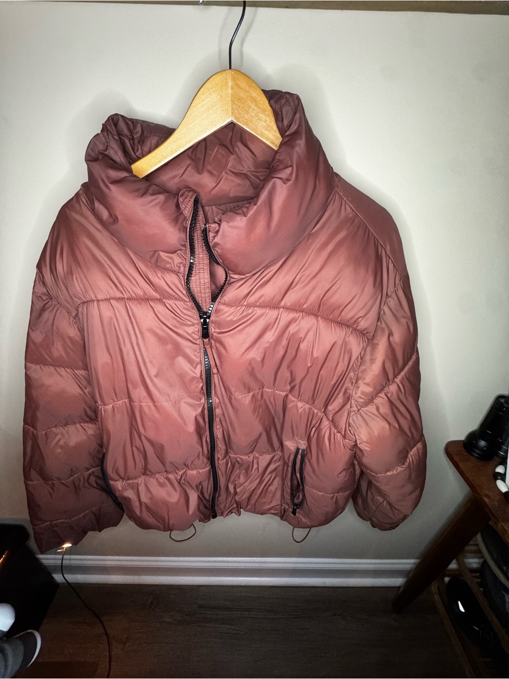 Old Navy Quilted Puffer Jacket in Mauve
